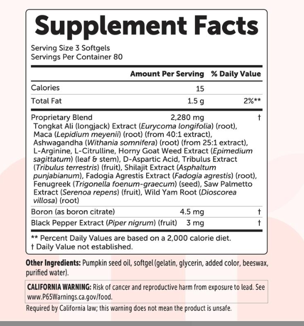 Testosterone+ Advanced for Men & Women, 240 Softgels